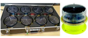 AL-HPJ  6 or 8 Solar Lamps in Portable Case with Charging Port for Helipad Landing Lights