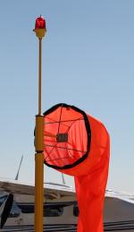 Single Red Stalk Obstruction Light on Windsock